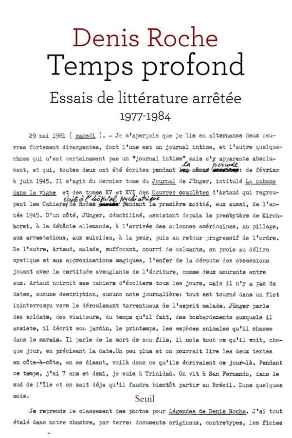 Temps profond : essais de littérature arrêtée : 1977-1984