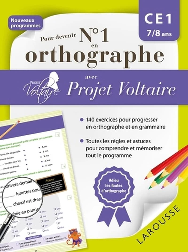 POUR DEVENIR N1 EN ORTHOGRAPHE AVEC PROJET VOLTAIRE CE1