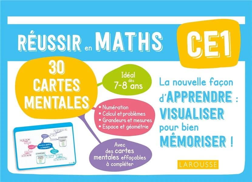 Réussir en maths ; CE1 ; 30 cartes mentales