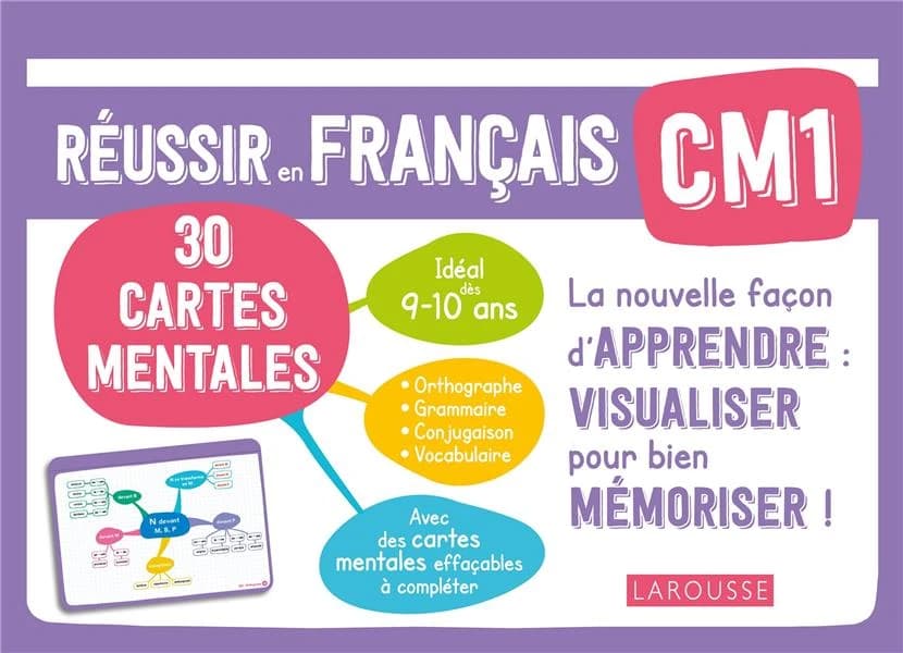 Réussir en français ; CM1 ; 30 cartes mentales