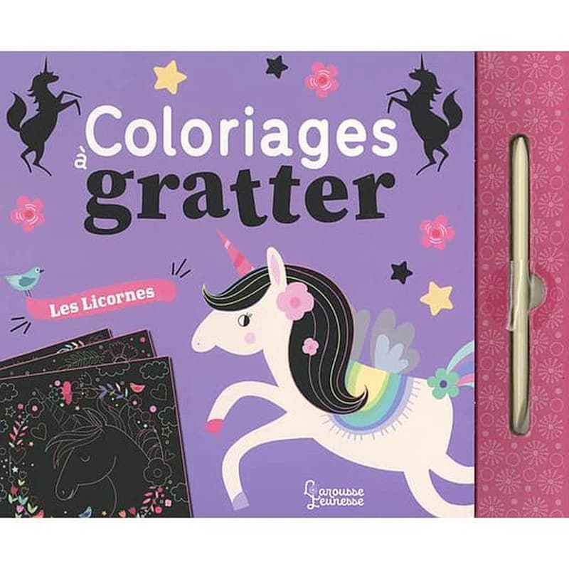 Coloriage à gratter - Les licornes  - Avec un stylet