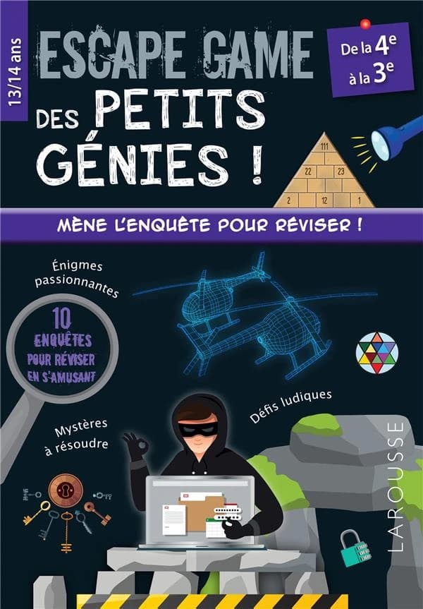 Escape game des petits génies ! : de la 4e à la 3e ; mène l'enquête pour réviser !