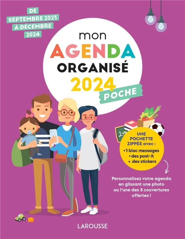 Mon agenda organisé poche : De septembre 2023 à décembre 2024