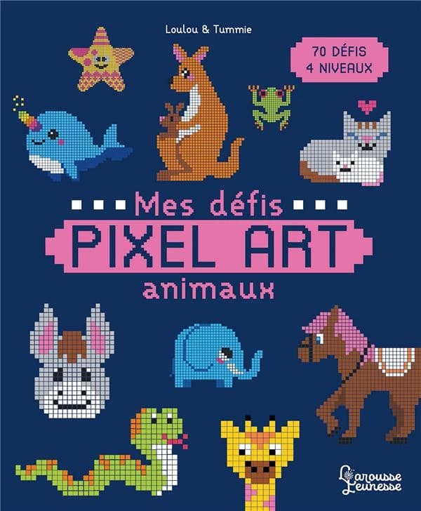 Mes défis pixel art : animaux : [Album à colorier]