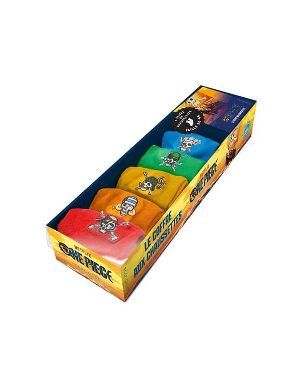 One Piece - Le coffre aux chaussettes : 5 paires de chaussettes brodées taille 38-44