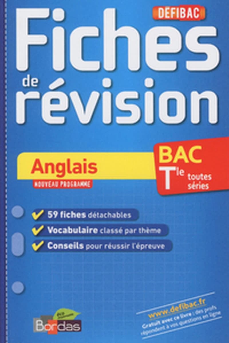 ANGLAIS BAC TLE TOUTES SERIES - FICHES DE REVISION