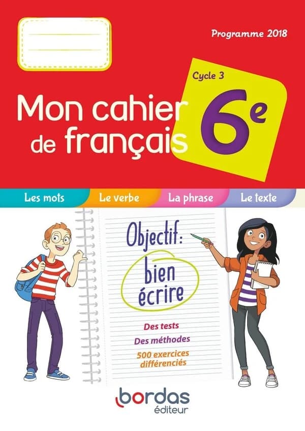 Mon cahier de français : 6e ; cahier de l'élève (édition 2019)