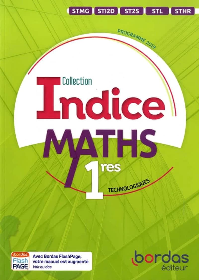 Maths, 1res technologiques : programme 2019