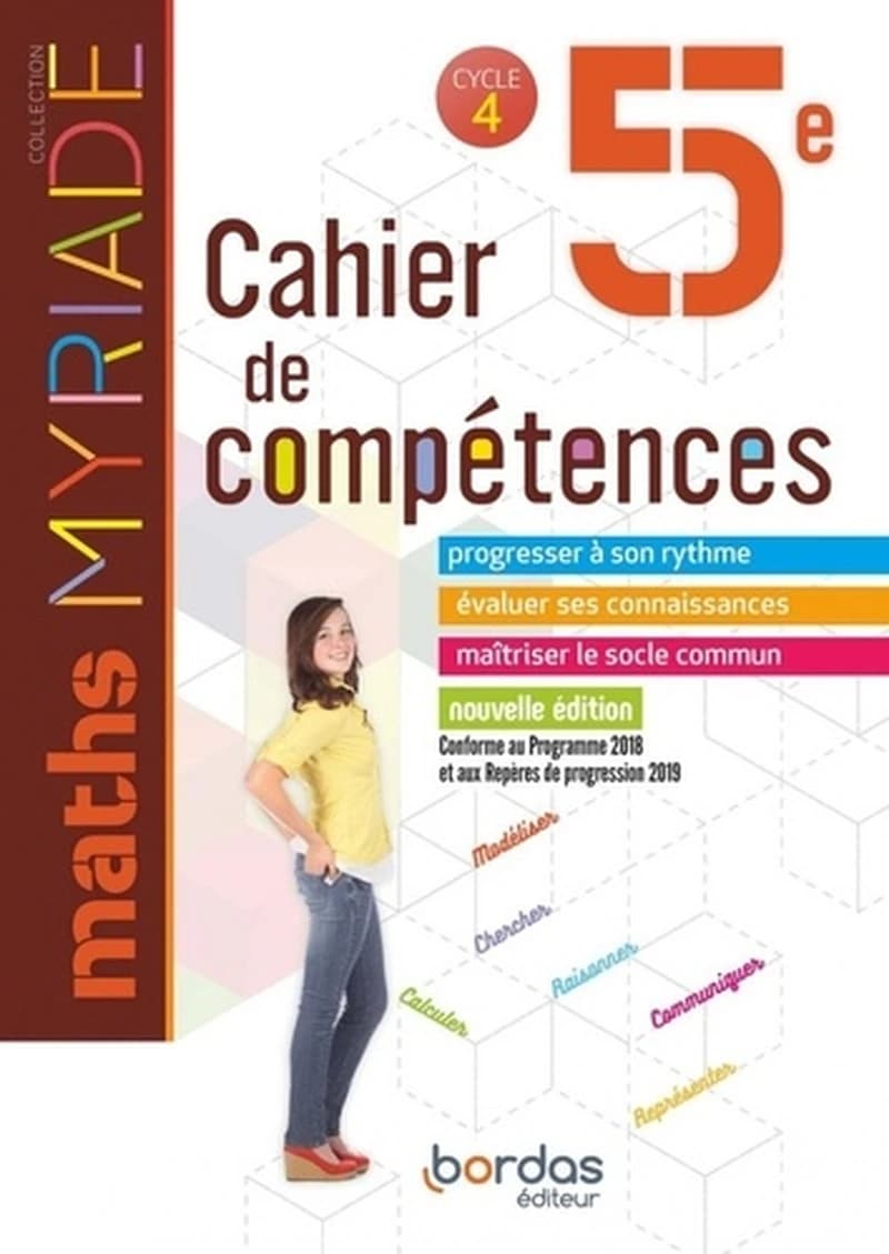 Maths 5e cycle 4 Myriade : Cahier de compétences
