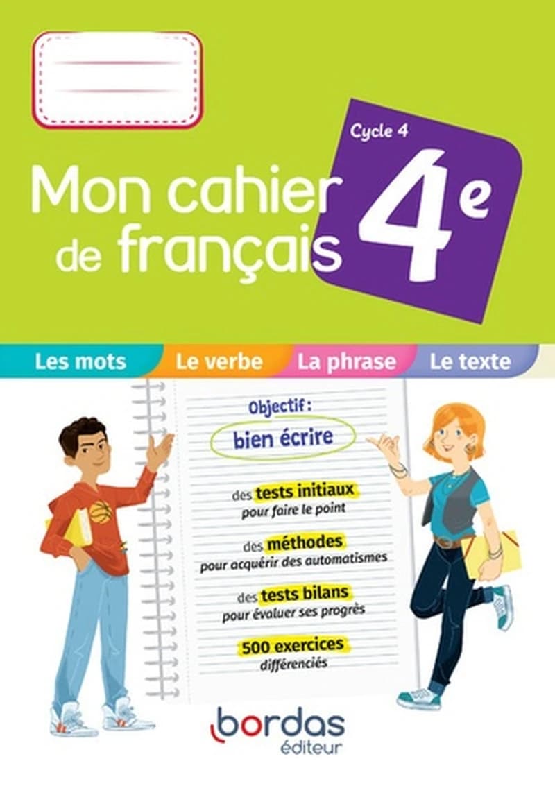 Mon cahier de français : 4e ; cahier d'exercices (édition 2021)