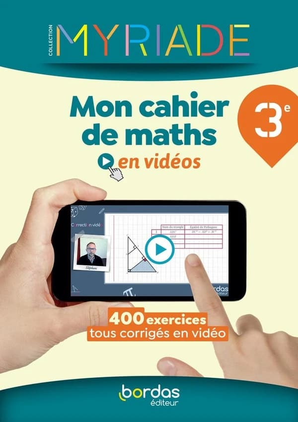Myriade : mathématiques : 3e : mon cahier de maths en vidéos (édition 2022)