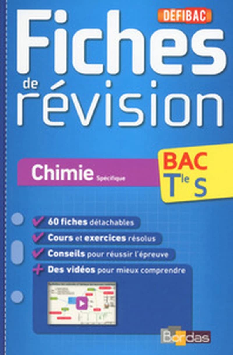 CHIMIE SPECIFIQUE TLE S - FICHES DE REVISION