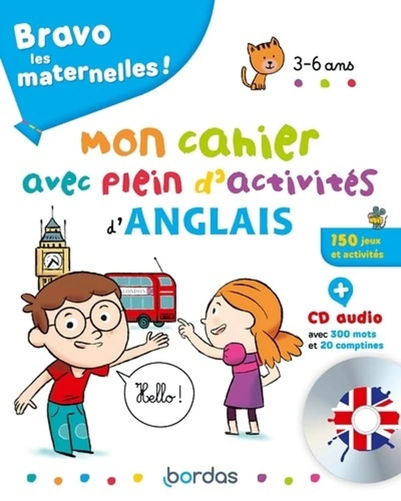 Mon cahier avec plein d'activités d'anglais