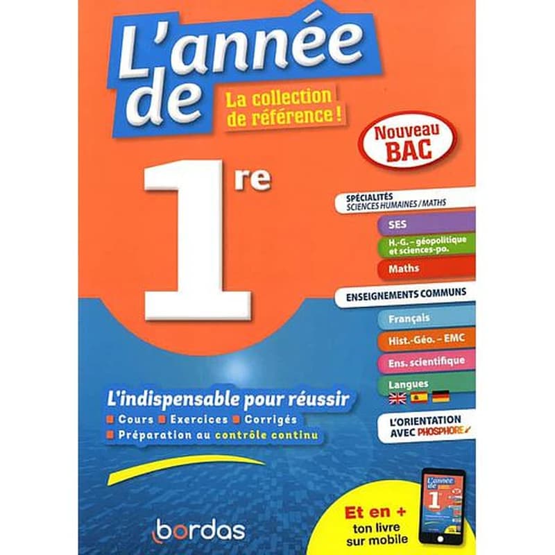 L'année de 1re : spécialités sciences humaines, maths, plus enseignements communs