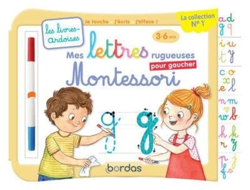 Mes lettres rugueuses Montessori pour gaucher