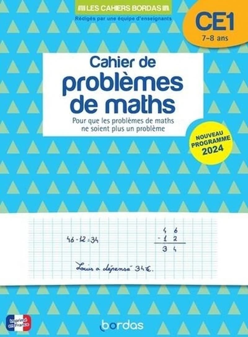 Cahier de problèmes de maths ; CE1 (édition 2024)