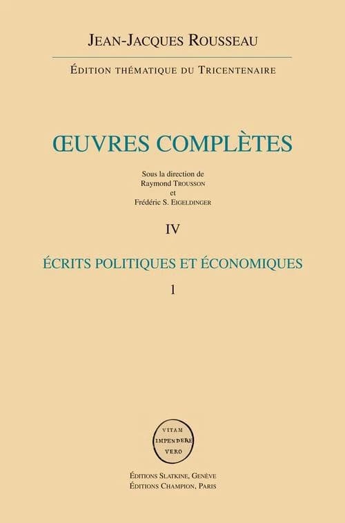 Écrits politiques et économiques. 1