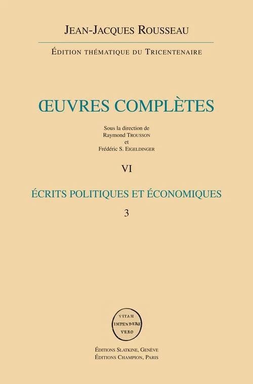 Écrits politiques et économiques 3