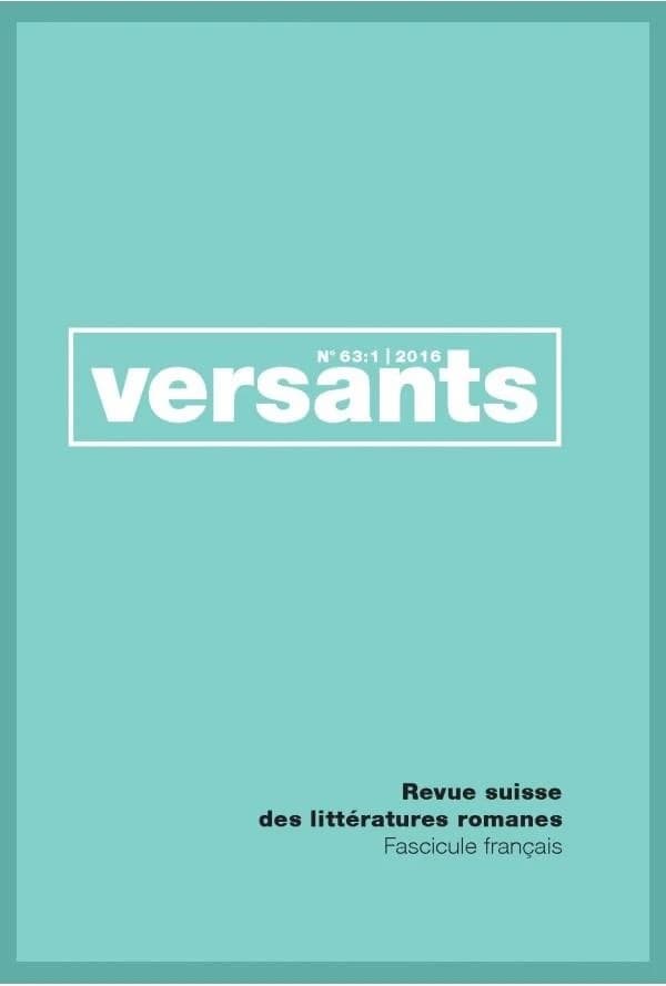 REVUE VERSANTS n.63 : à quoi bon l'enseignement de la littérature ?
