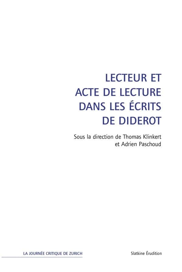 Lecteur et acte de lecture dans les écrits de Diderot