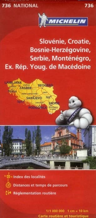 Slovénie - Croatie - Bosnie-herzégovine - Serbie, Monténégro - Ex. Rép.Youg. de Macédoine (Éd. 10) [réalisé et publié par] Michelin, cartes et plans