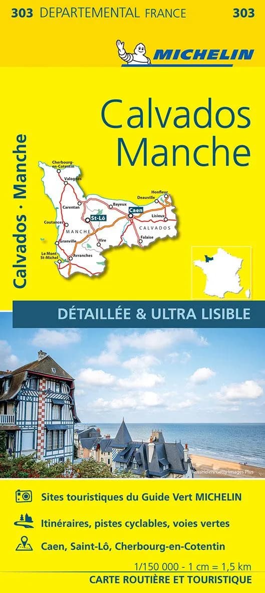 Calvados, Manche (Éd. 15) réalisé et publié par Michelin, cartes et plans
