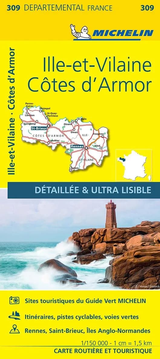 Côtes d'Armor, Ille-et-Vilaine (Éd. 14) réalisé et publié par Michelin, cartes et guides