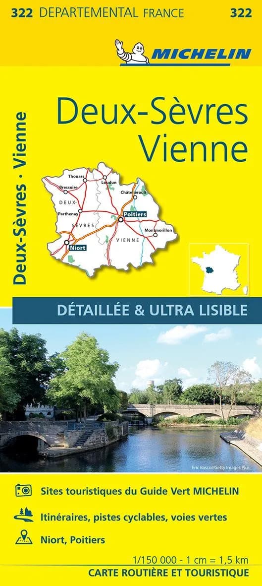 Deux-Sèvres, Vienne (Éd. 14) réalisé et publié par Michelin, cartes et plans