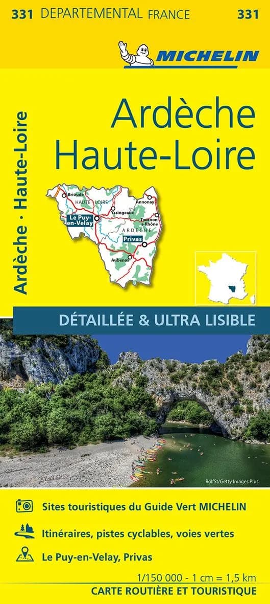 Ardèche, Haute-Loire (Éd. 14) réalisé et publié par Michelin, cartes et plans