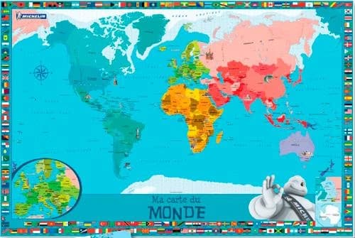 Ma carte du monde (Édition 2018) dressée par Michelin Travel partner