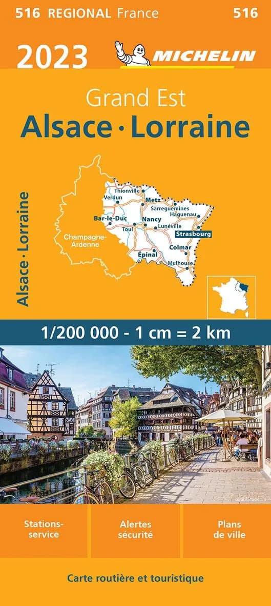 Alsace, Lorraine : Grand Est : 2023 (16.1e édition) [réalisé et publié par] Michelin, cartes et plans