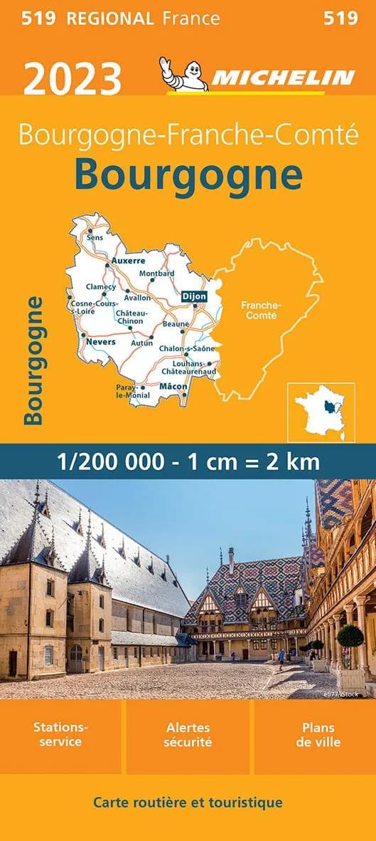 Bourgogne : 2023 : Bourgogne-Franche-Comté (16.1e édition) [réalisé et publié par] Michelin, cartes et guides