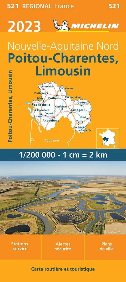 Poitou-Charentes - Limousin : Nouvelle-Aquitaine nord : 2023 (Éd. 16.1) [réalisé et publié par] Michelin, cartes et plans