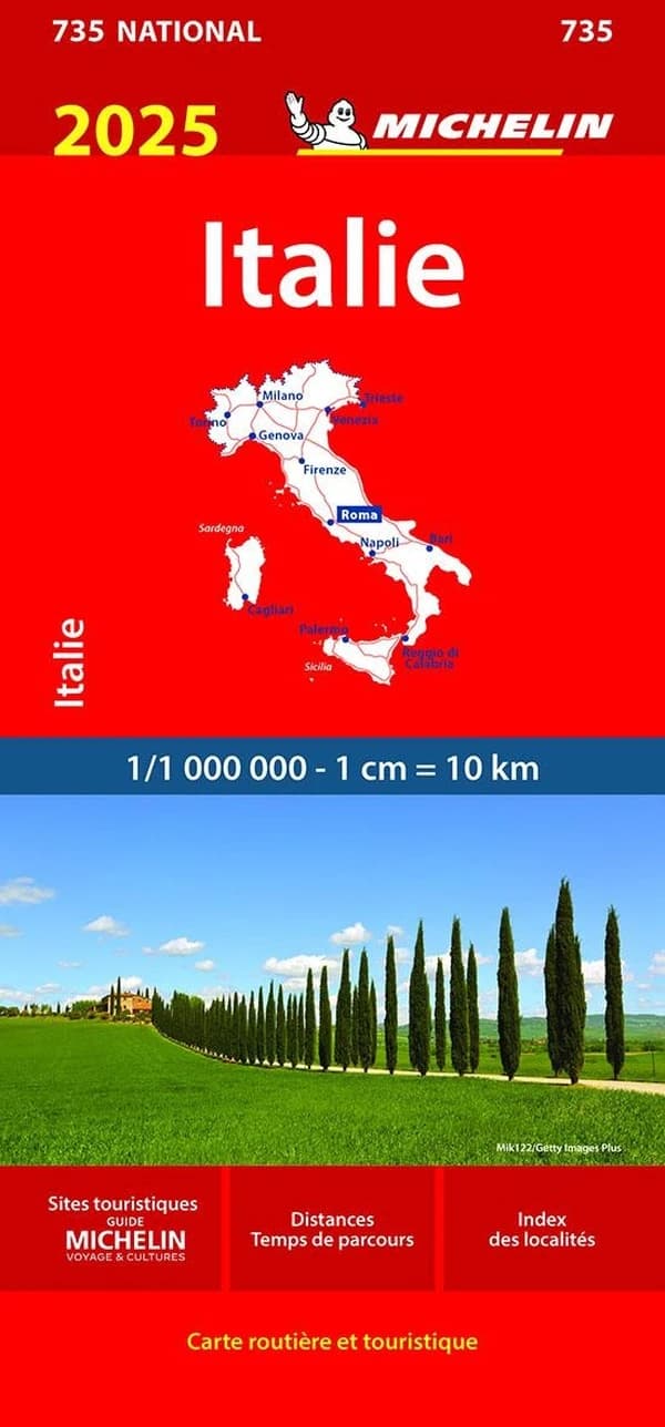 Italie : 2025 (Éd. 23.1) [réalisé et publié par] Michelin, cartes et plans