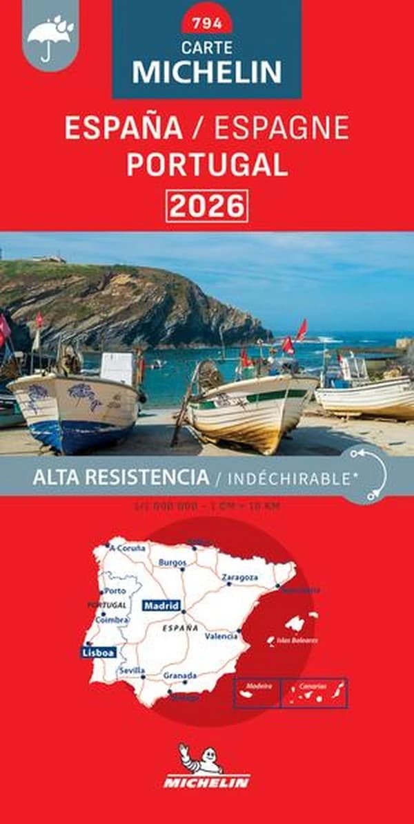 Carte Nationale Espagne, Portugal 2026 - Indéchirable (Nouvelle éd.)