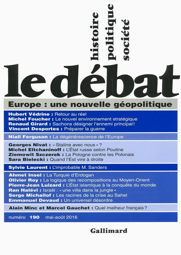 Revue Le Débat n.190 : Mai-août 2016