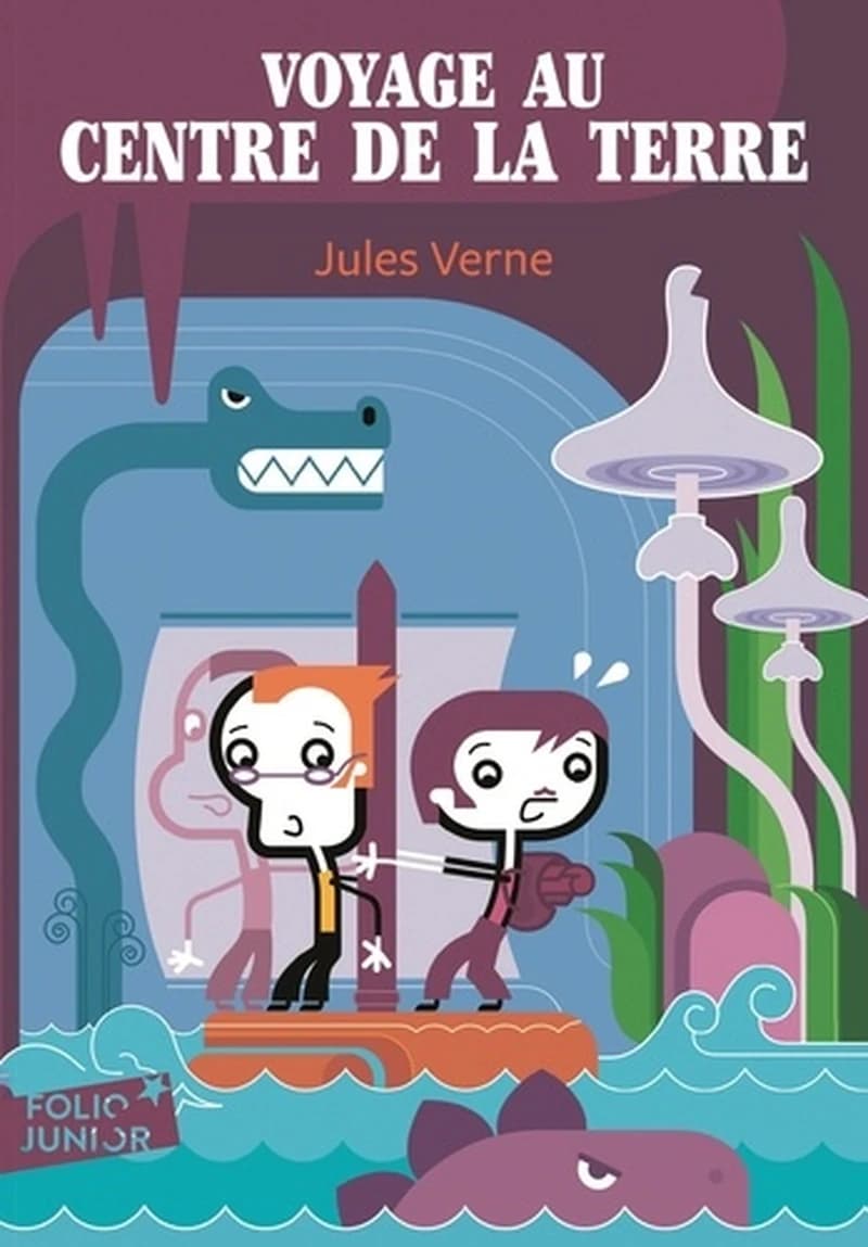 Voyage au centre de la Terre (Nouv. présentation) Jules Verne ; illustrations de Riou ; dossier Christian Grenier, Pierre de Laubier, ill. Gérard Delepierre