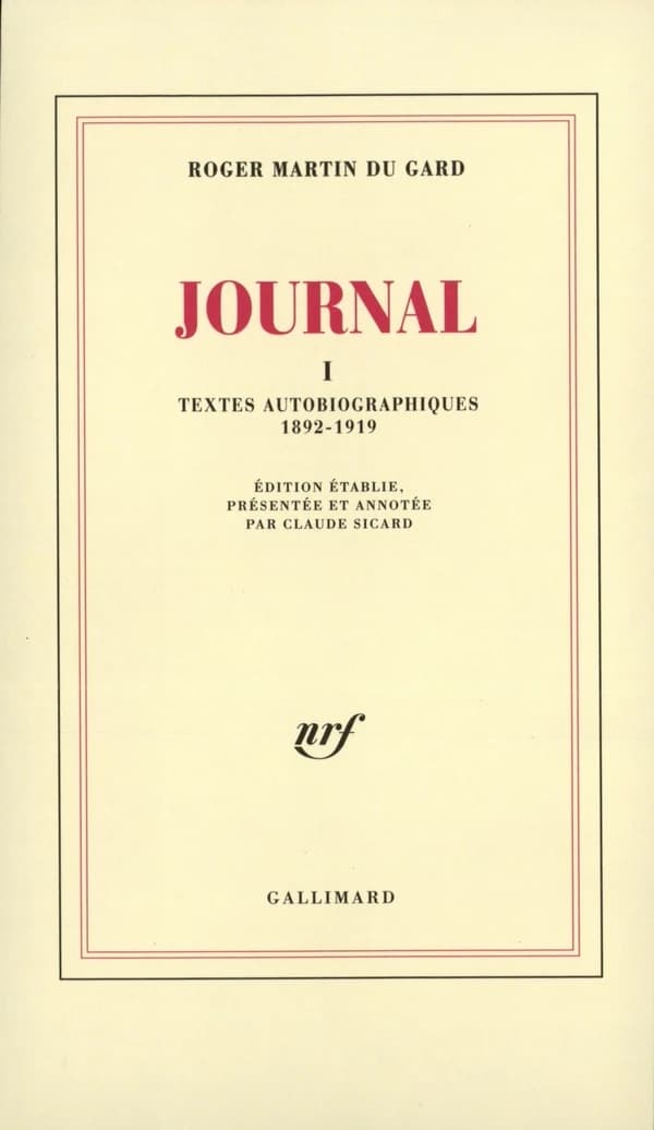 Journal. 1, Textes autobiographiques : 1892-1919