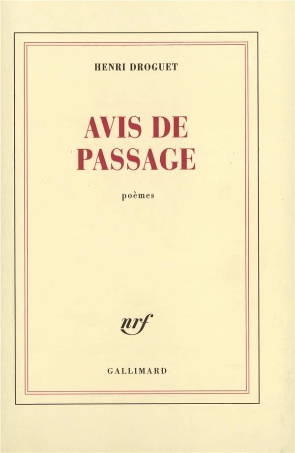 Avis de passage : poèmes