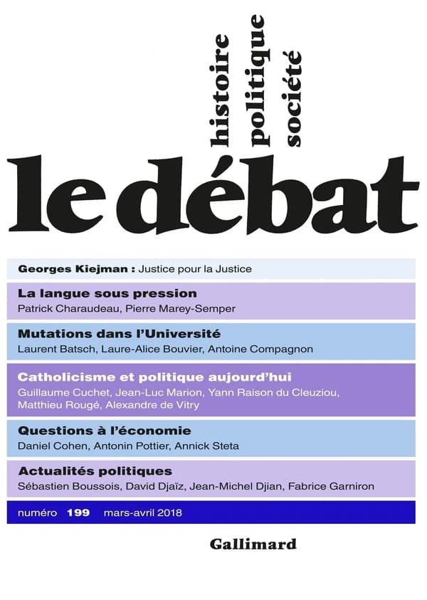 Revue Le Débat n.199 : Mars-avril 2018