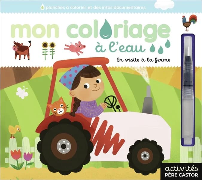 Mon coloriage à l'eau : En visite à la ferme