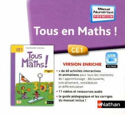 TOUS EN MATHS ! : CE1 ; manuel numérique prémium ; clé USB