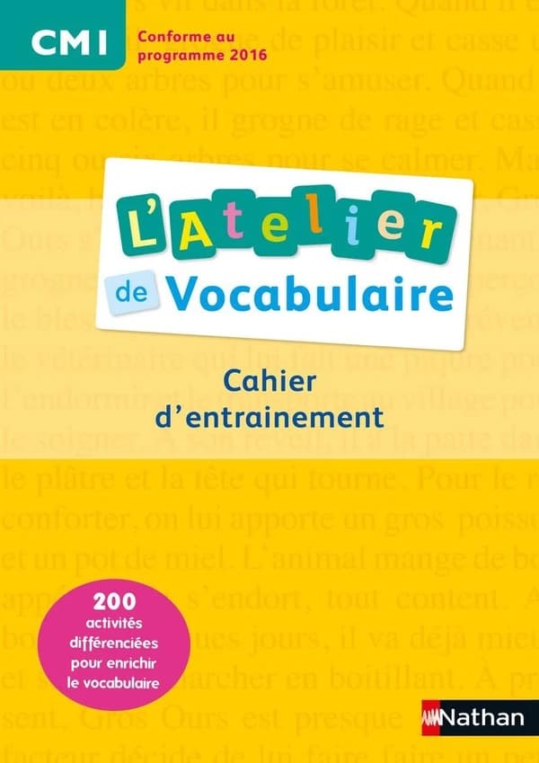 L'ATELIER DE VOCABULAIRE : cahier d'exercices ; CM1
