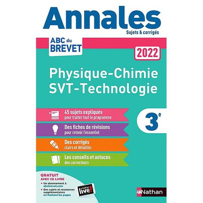Annales ABC du brevet ; sujets et corrigés ; physique-chimie, science et vie de la terre, technologie : 3e (édition 2022)