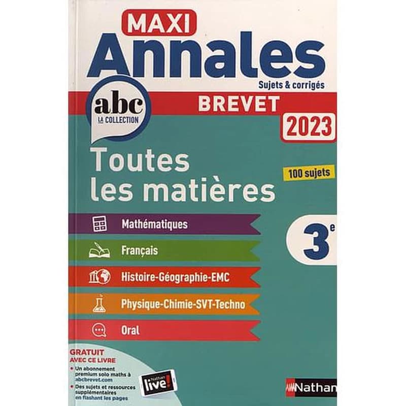 Maxi annales ABC du brevet : toutes les matières ; 3e (édition 2023)