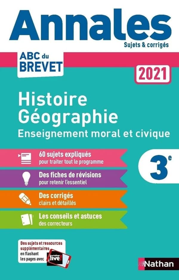 Annales ABC du brevet ; sujets et corrigés ; histoire-géographie, enseignement moral et civique ; 3e (édition 2021)