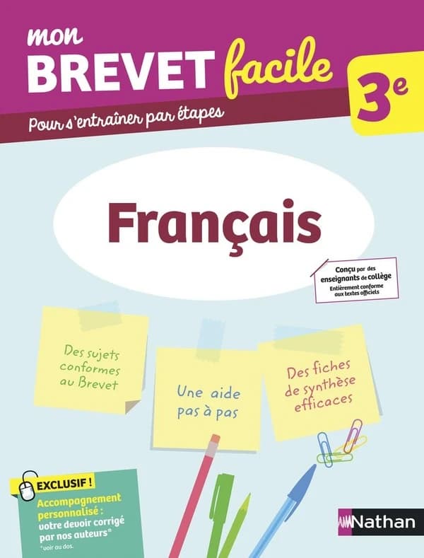 Mon brevet facile : français ; 3e (édition 2021)