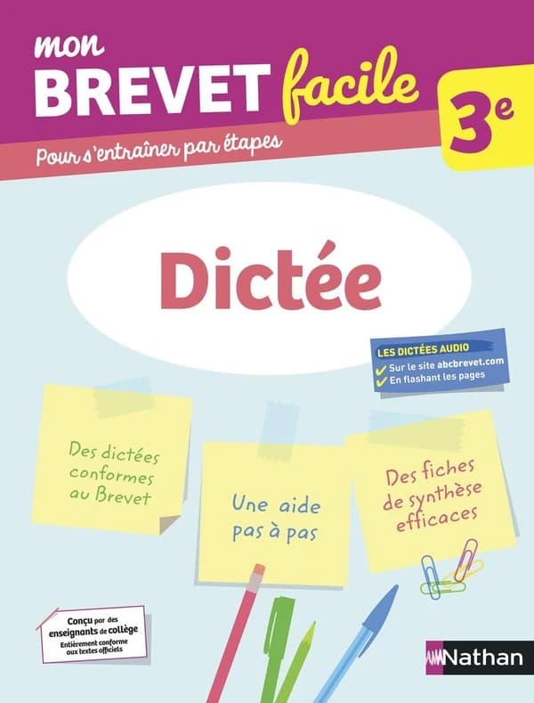 Mon brevet facile : dictée ; 3e (édition 2021)