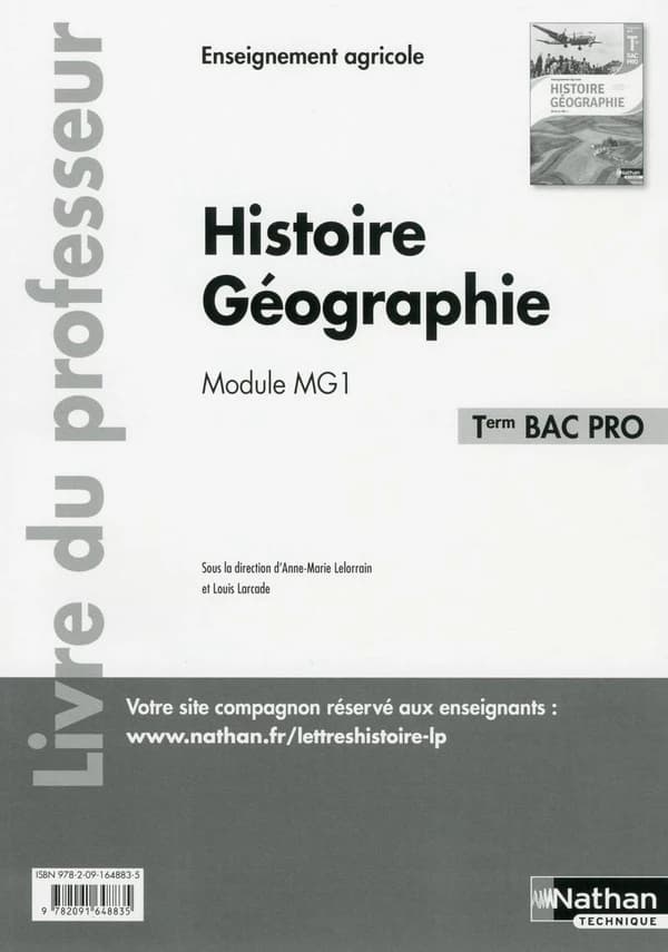 Histoire Géographie Tle Bac Pro Module MG1 : Livre du professeur