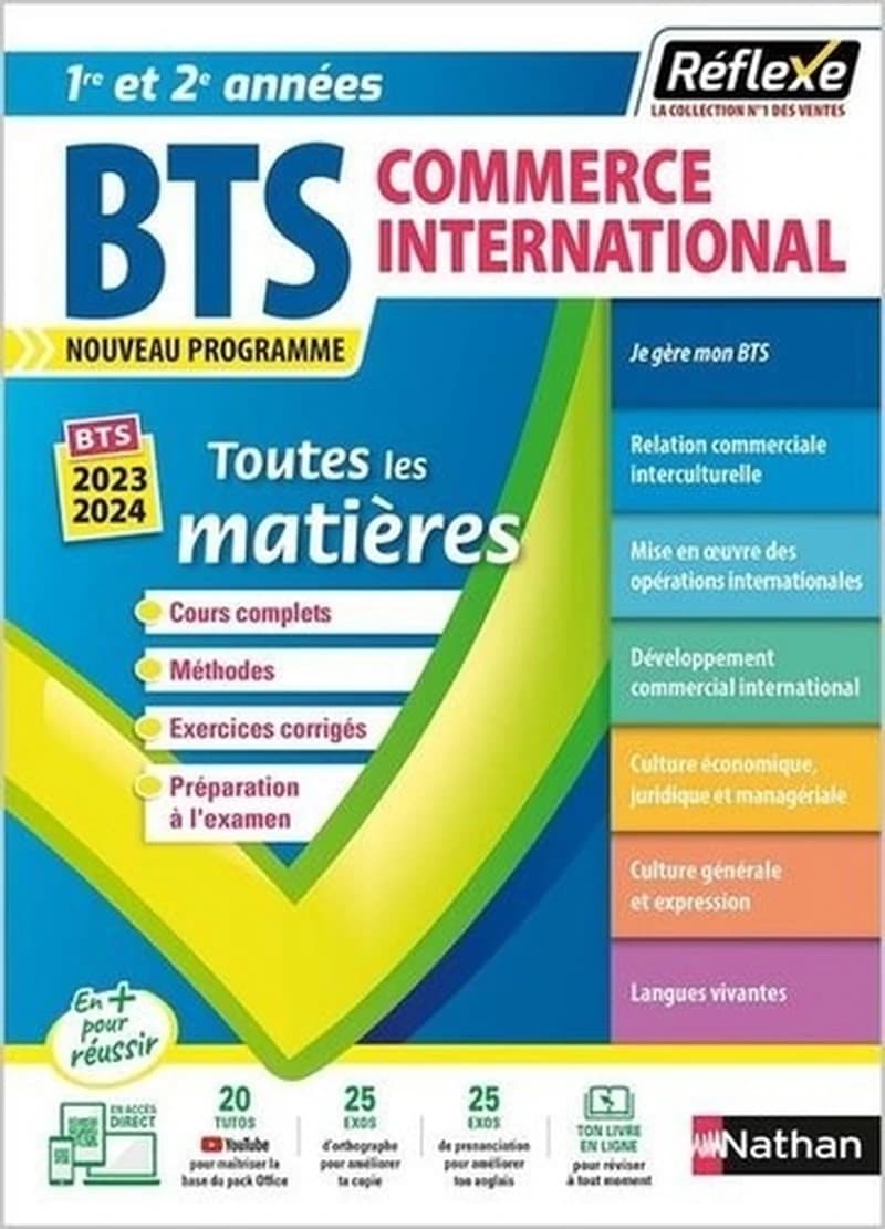 BTS CI : commerce international : toutes les matières